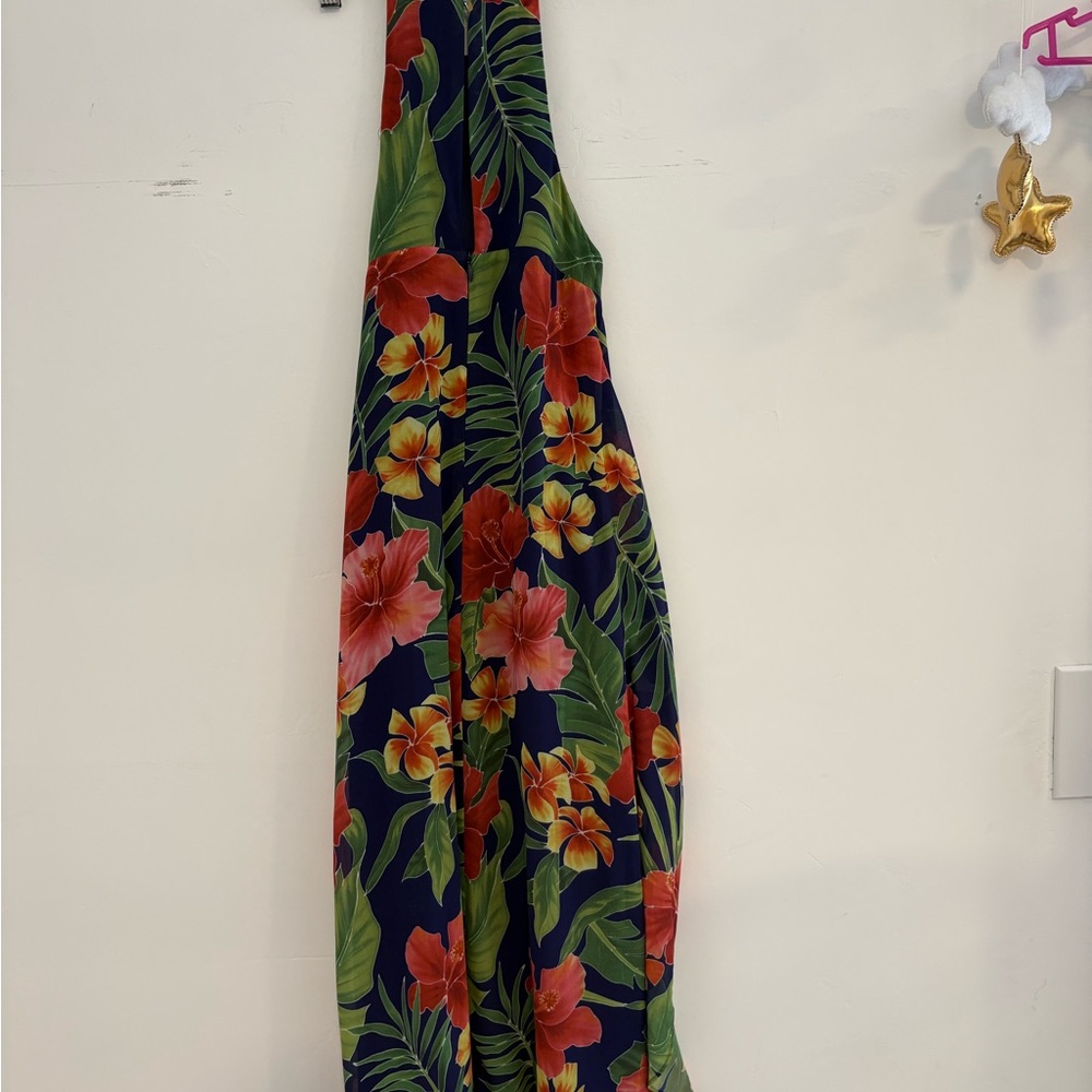 Privacy Please Halter Lehunt Dress in Blue sz XS | blue revolve hibiscus dress - Picture 6 of 9